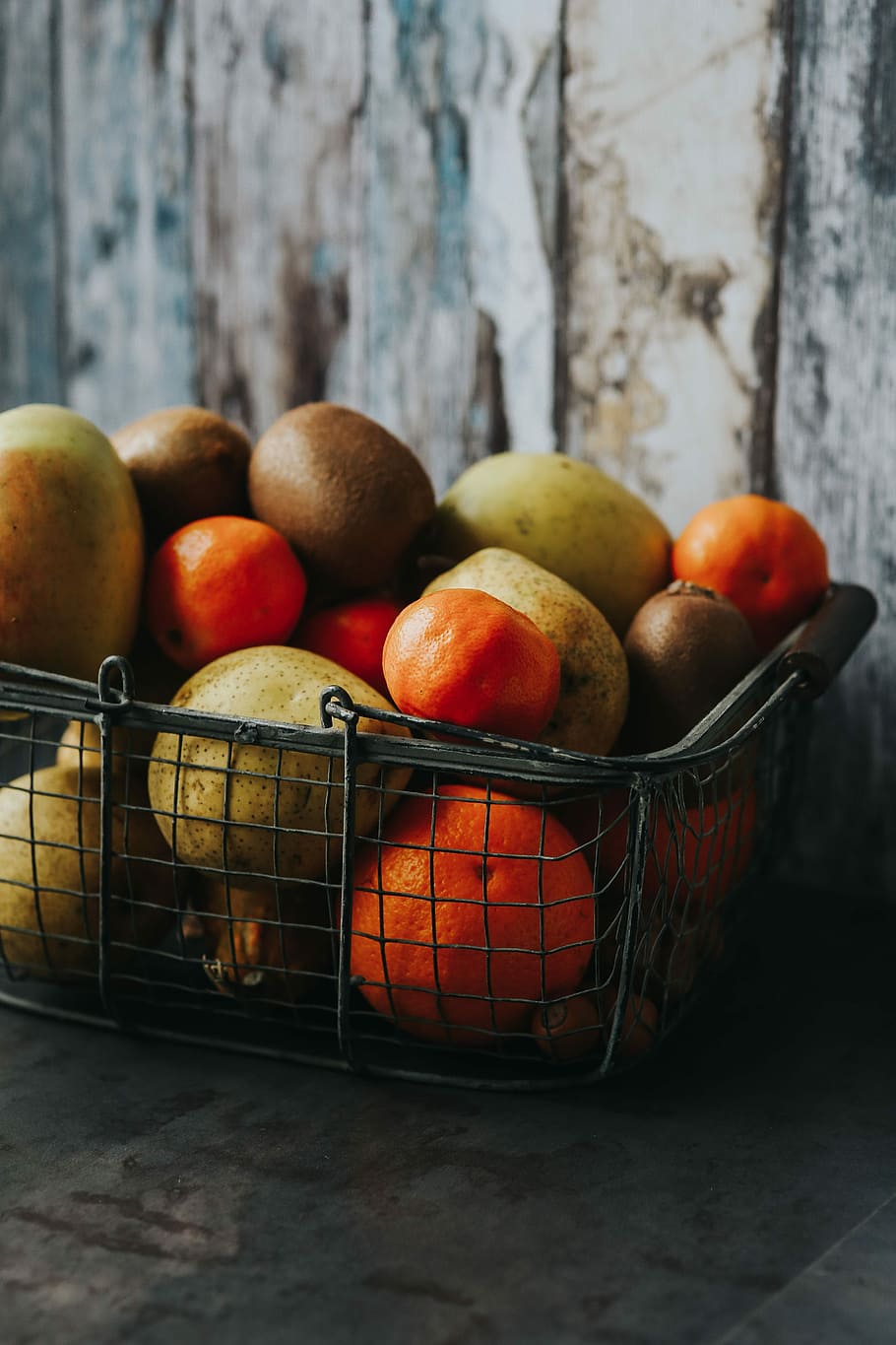 Fruit basket, Apple, orange, pear, kiwi, food, freshness, organic, HD wallpaper