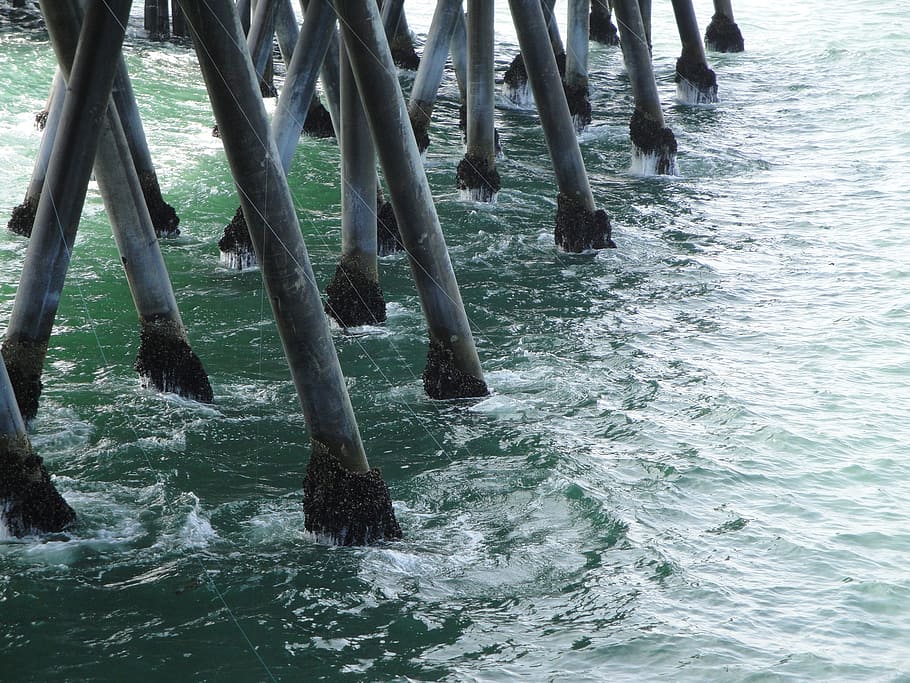 beach, harbor, redondo beach, pier, water, motion, nature, sea HD wallpaper