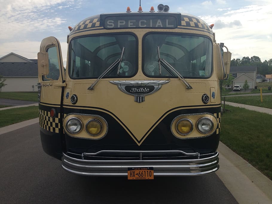 Classic, Old, Charter, Charter Bus, transportation, car, day HD wallpaper