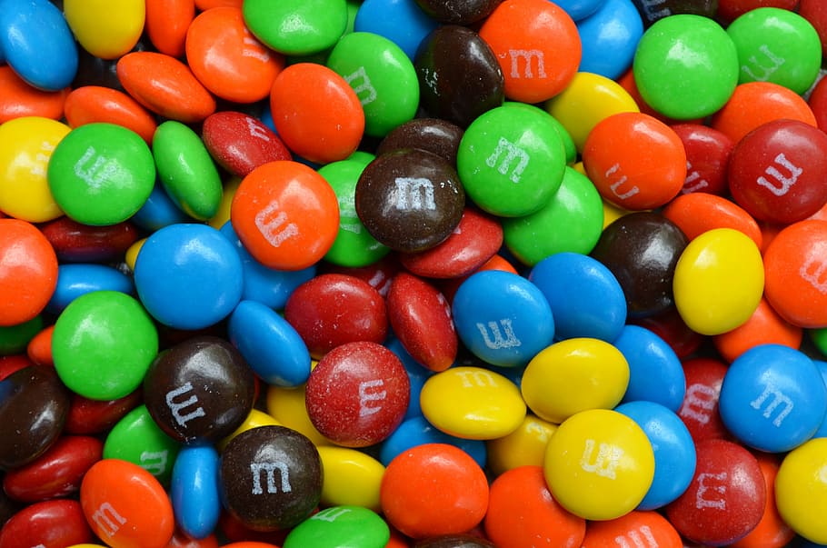 assorted-color M&M's candy lot, colorful, food, sweet, sugar
