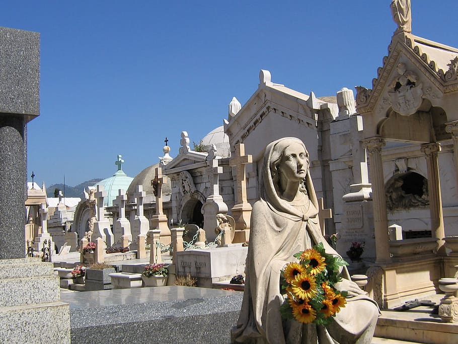Nice, Graveyard, Church, religion, spirituality, statue, outdoors HD wallpaper