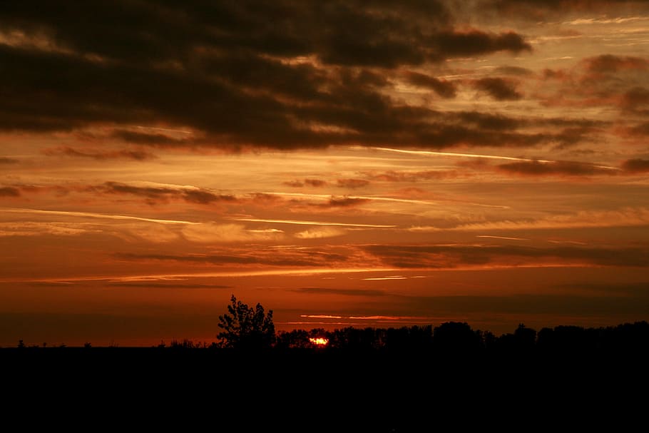 sunset, sky, cloud, in the evening, shadow, nature, dusk, scenics HD wallpaper