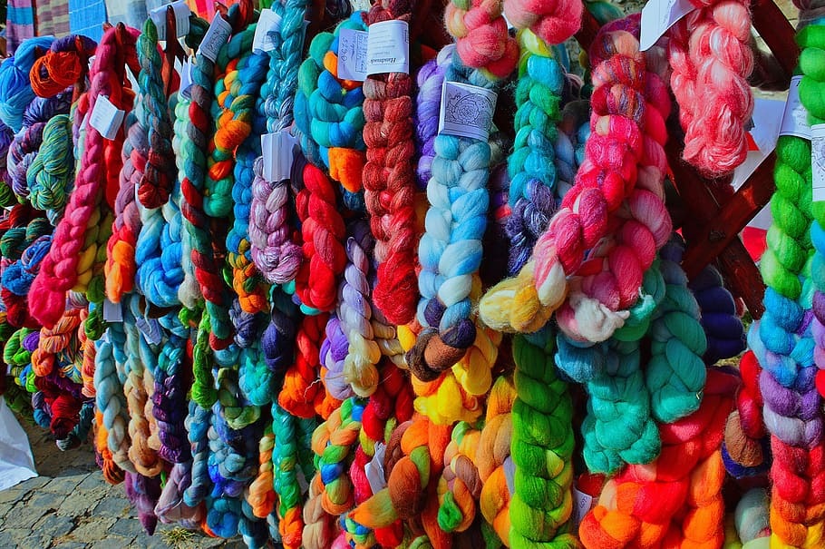 thread, material, color, red, green, mood, sewing, multi colored HD wallpaper