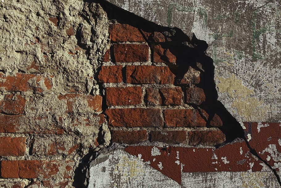 red, bricks, vintage, wall, old, concrete, plaster, wall - building feature HD wallpaper
