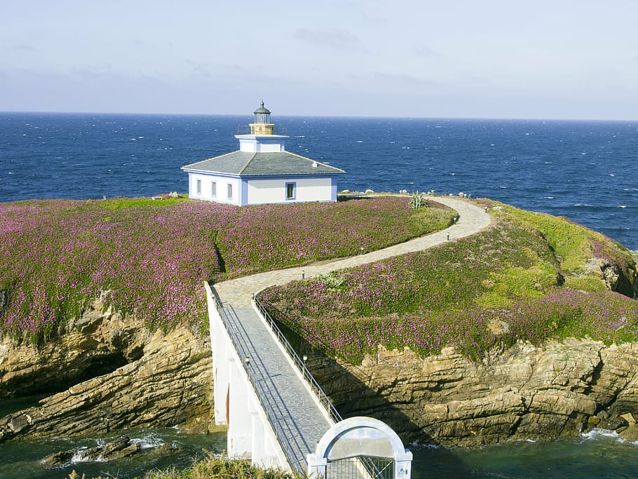 lighthouse, island, view, water, sea, sky, scenics - nature HD wallpaper