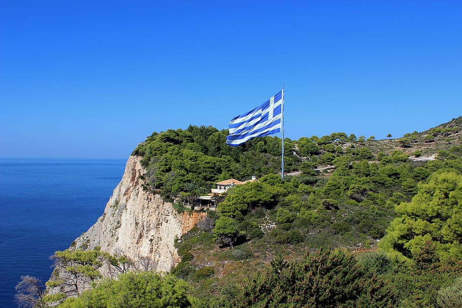 Zakynthos, Greece, Landscape, Sea, Ocean, water, scenic, trees, HD wallpaper