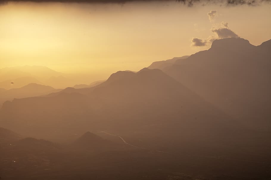 ceu, clouds, sol, mountains, beauty in nature, scenics - nature HD wallpaper