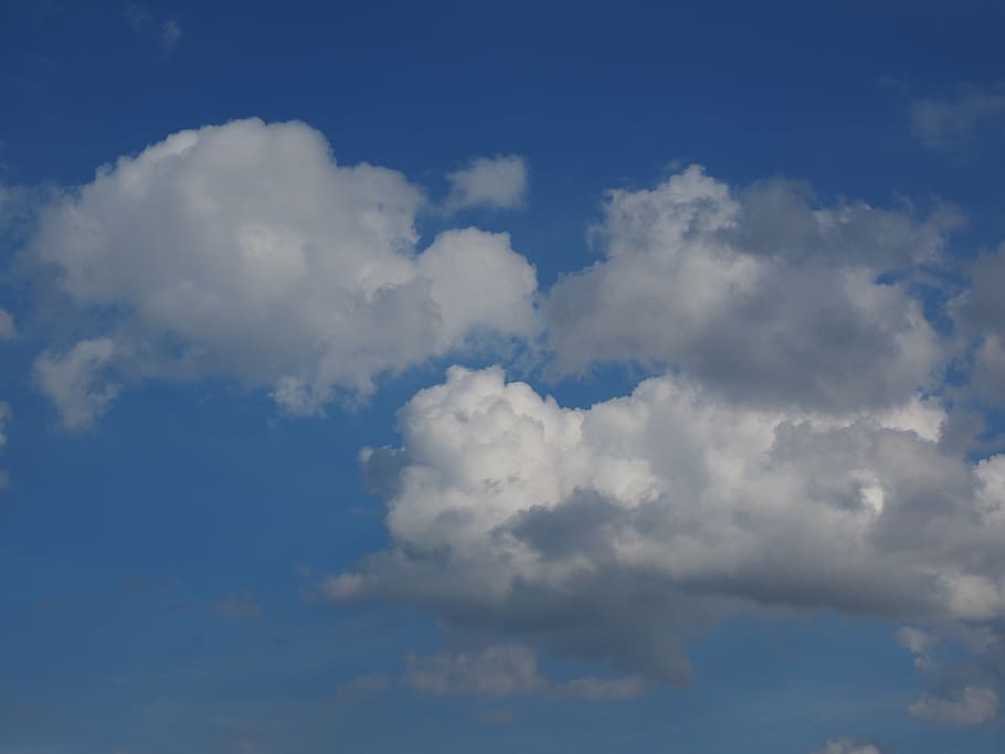 sky, clouds, blue, clouds form, white, cumulus clouds, nature HD wallpaper