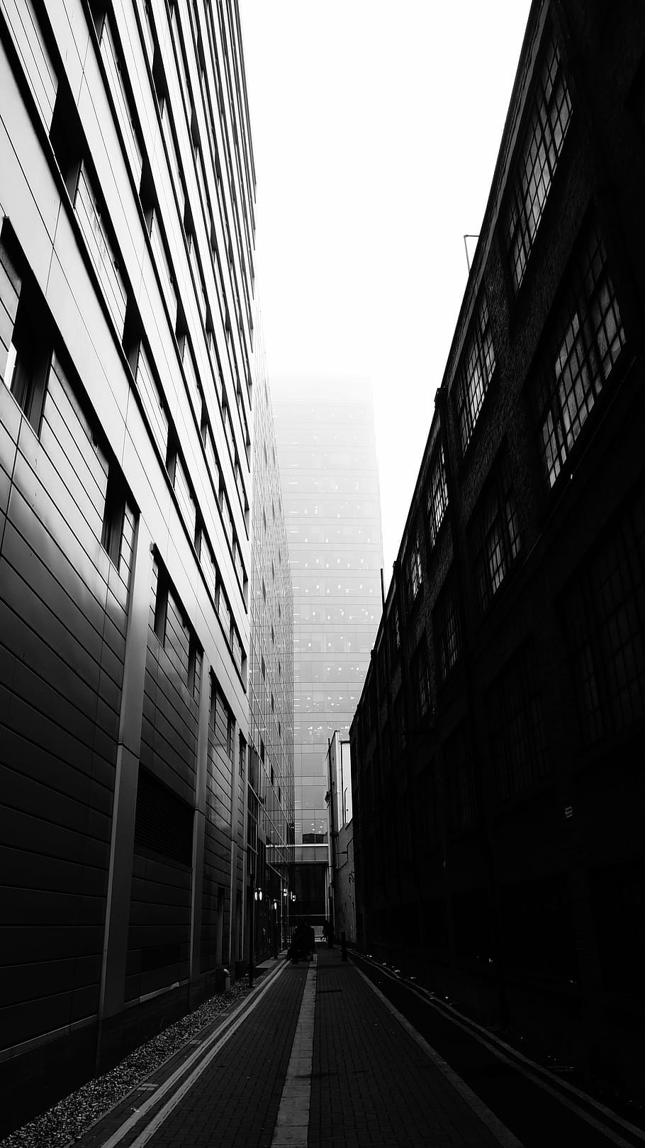 grayscale photography of buildings, structure, sky, infrastructure HD wallpaper