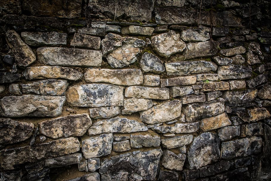 stone, wall, stones, stone wall, solid, backgrounds, full frame HD wallpaper