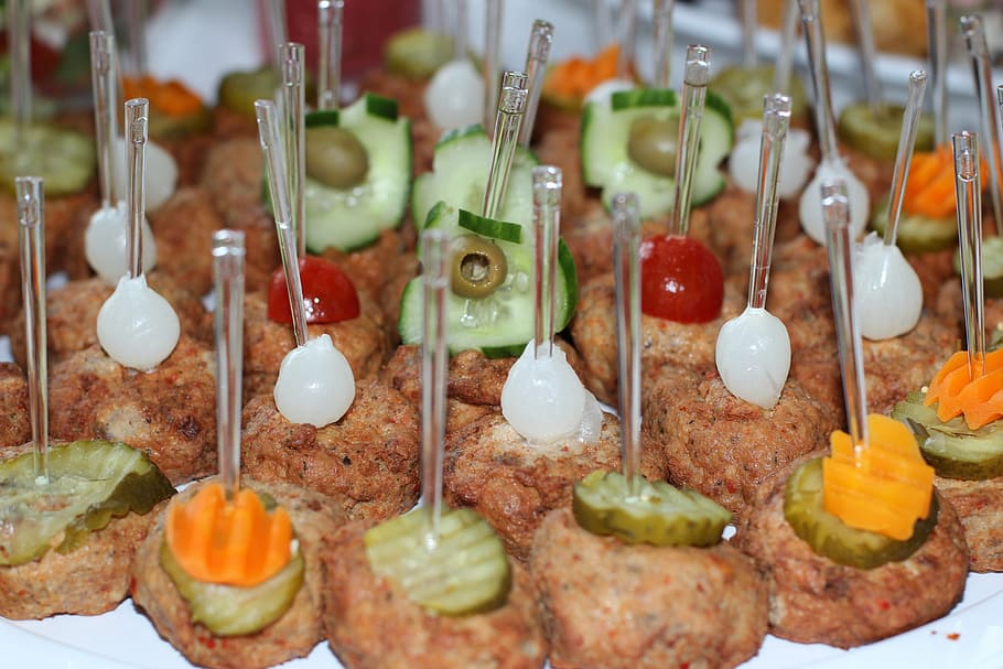 canape, chunks, odds and ends, buffet, eat, party, cold buffet HD wallpaper