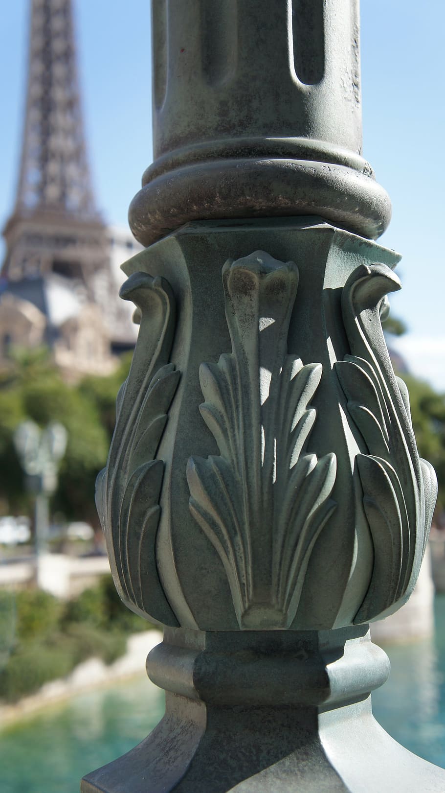 light post, lamp post, eiffel tower, paris, las vegas, paradise HD wallpaper