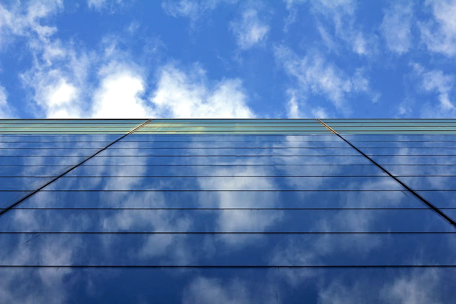 sky, blue sky, sun, nature, outdoors, cloud, industry, steel, HD wallpaper