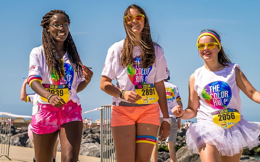 HD wallpaper runners running jogging nice weather girls