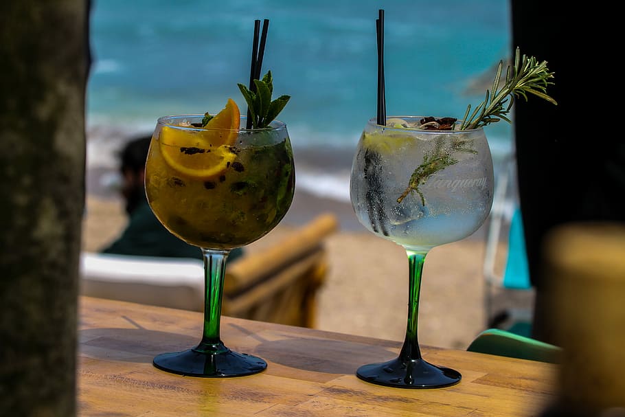 glass, cold, fruit, fresh, mint, alcohol, refreshment, drink HD wallpaper