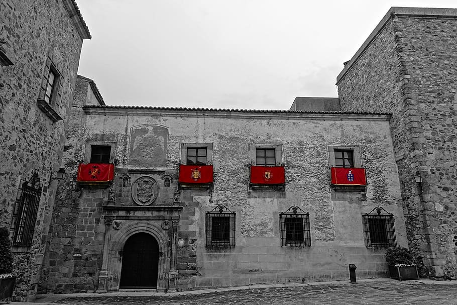 windows, red, building, facade, civic, exterior, architecture HD wallpaper