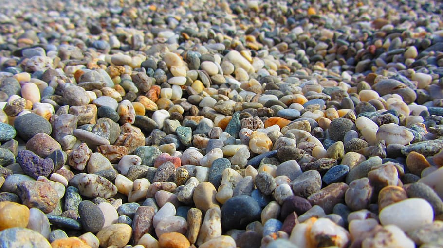 close photo of pebble, pebbles, stones, round, beach, relax HD wallpaper