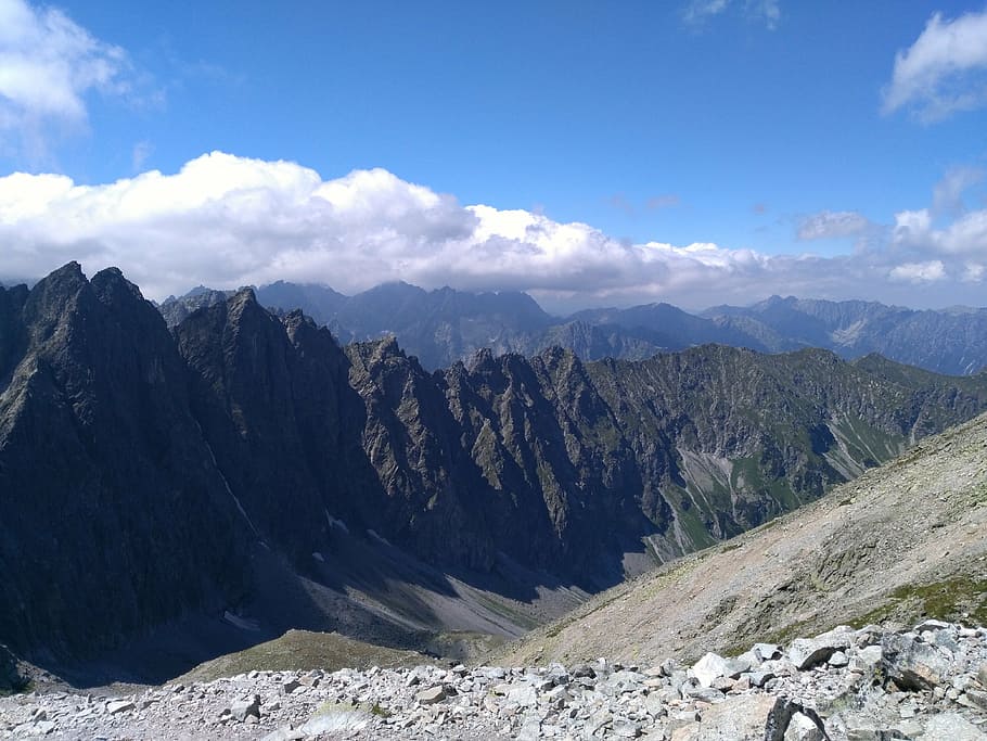 mountains, view, top view, tatry, rest, nature, rocks, the height of the HD wallpaper