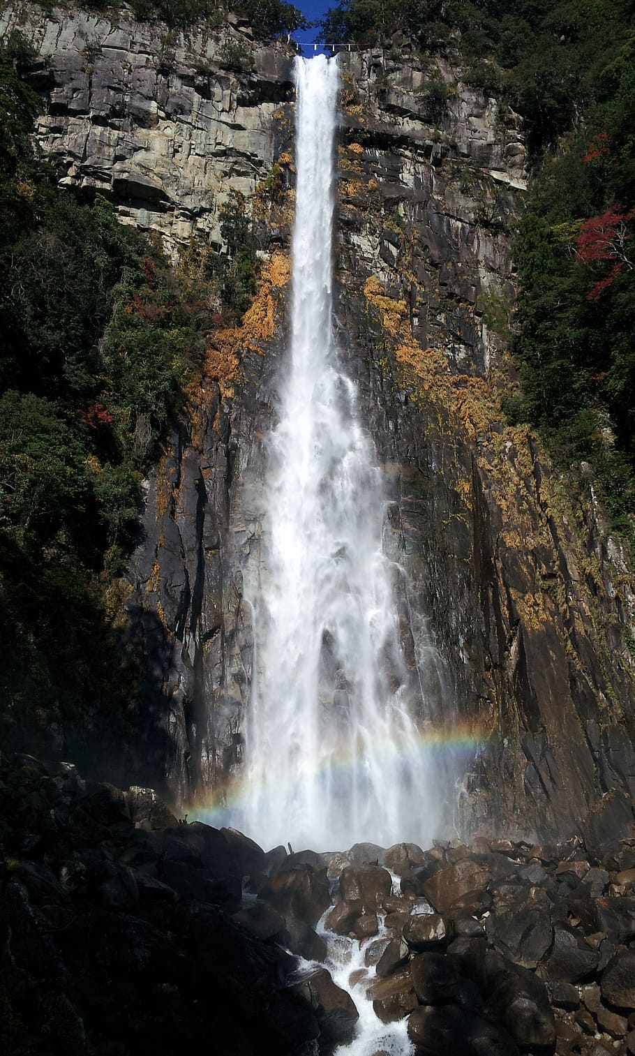 waterfall, natural, rainbow, river, japan, waterfall of nachi HD wallpaper