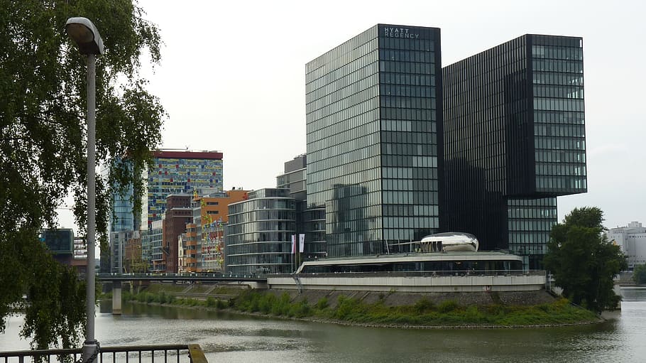 homes, building, architecture, window, media harbour, düsseldorf HD wallpaper