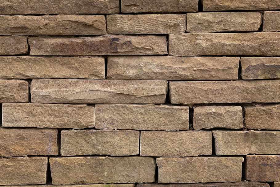 closeup photo of gray concrete brick wall, brown, stone, solid HD wallpaper