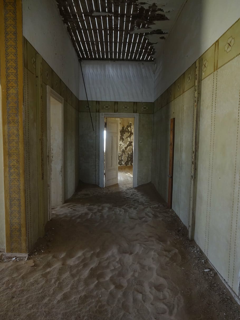 ghost town, kolmanskop, namibia, sand, desert, ruin, empty, HD wallpaper