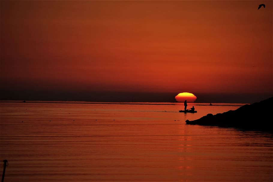 caspian sea, chalus beach, dawn, dusk, sky, scenics - nature, HD wallpaper