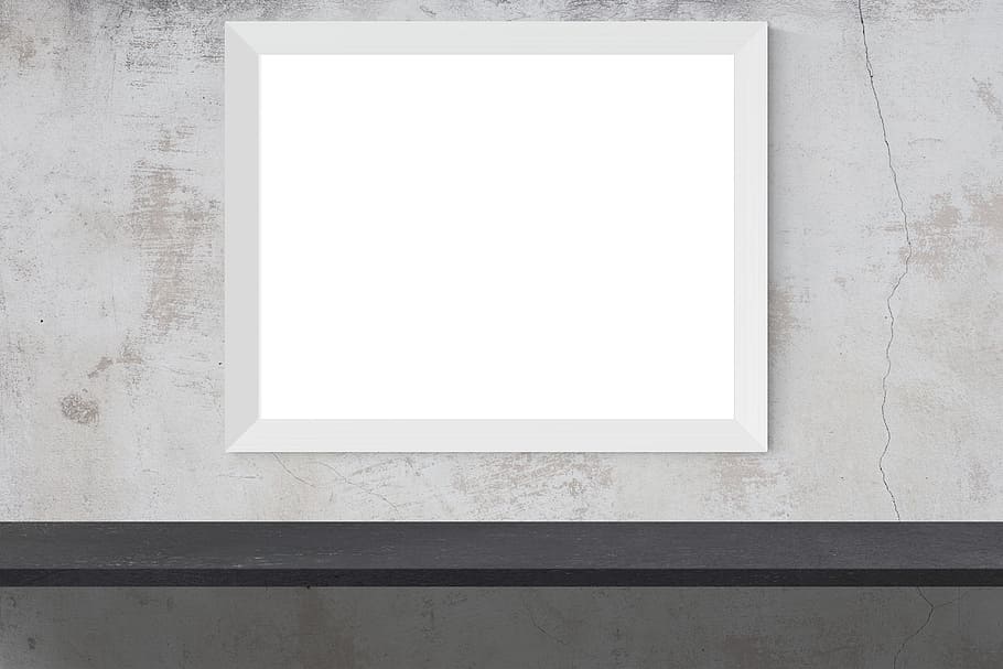 square white framed mirror, mockup, wall, poster, template HD wallpaper