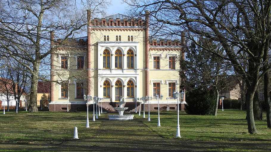 architecture, old, building, tree, home, park, villa, travel HD wallpaper