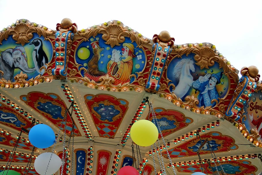 carousel, speed, turn, fair, fun, balloon, cultures, decoration HD wallpaper