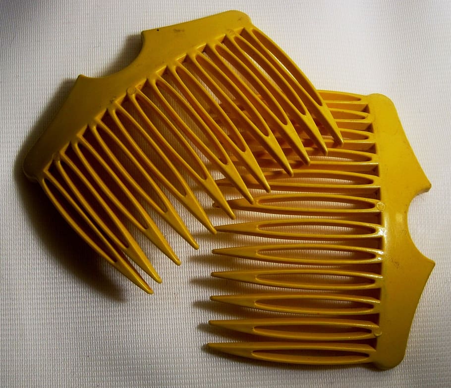 combs, hair, yellow, plastic, accessory, hairstyle, salon, fashion, HD wallpaper