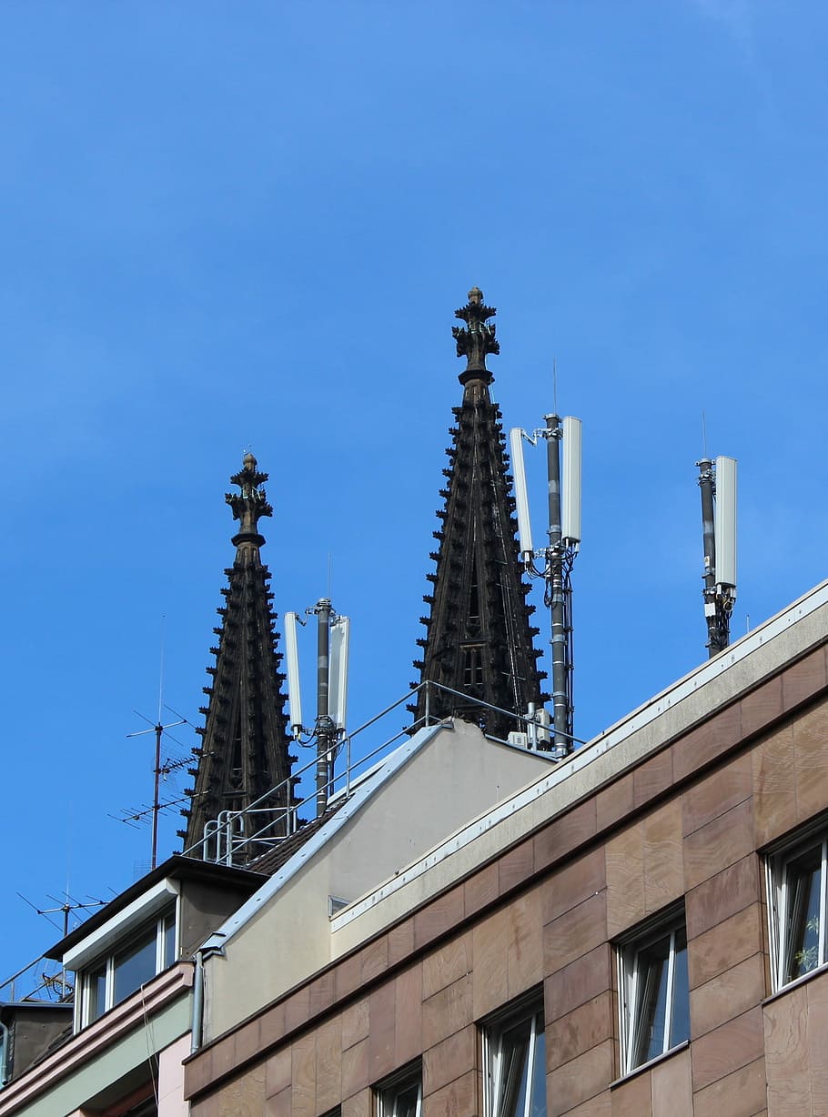 Cologne, Dom, Communication, Antenna, tower, mobile, cell, telecommunications HD wallpaper