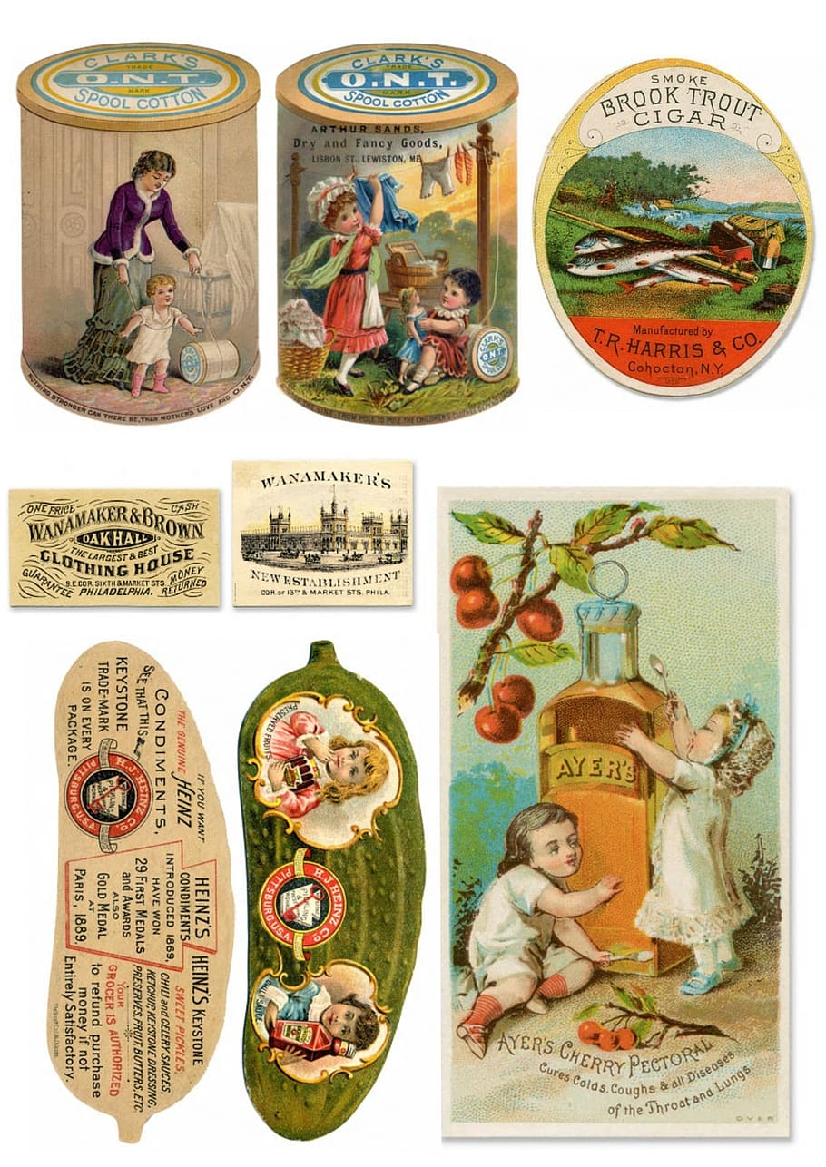 assorted wall decors, ephemera, advertisement, food, kitchen HD wallpaper