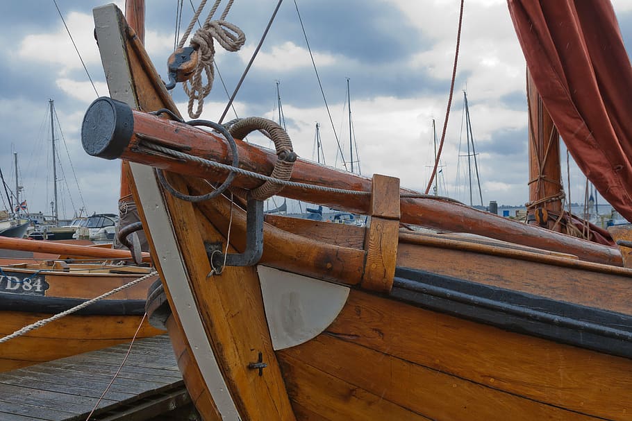 hozboot, holland, north sea, fish, sailing boat, disk boot HD wallpaper