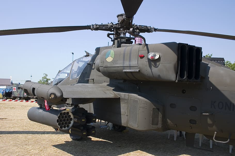 apache, helicopter, fighter, nature, day, military, sky, mode of transportation HD wallpaper