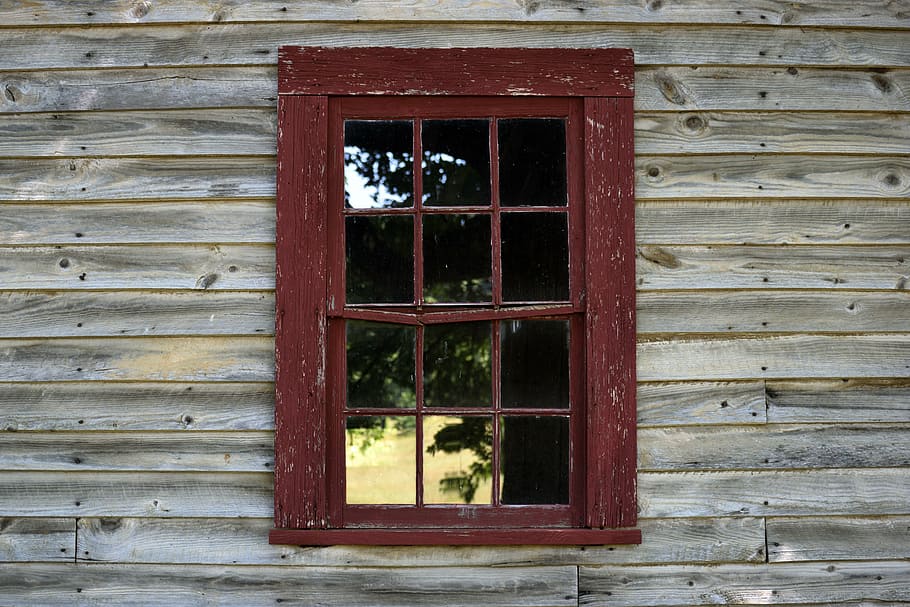 brown wooden window, old, wall, background, backdrop, retro HD wallpaper