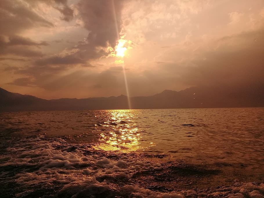 light, sun, nature, sunset, sea, sky, sunlight, summer, landscape HD wallpaper