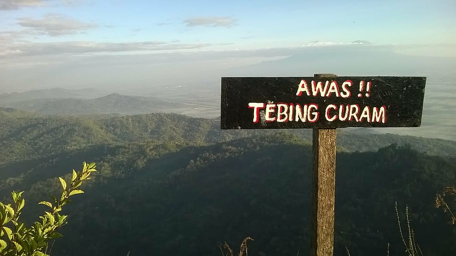 watch, cliff, steep, mountain, sign, road Sign, text, communication HD wallpaper