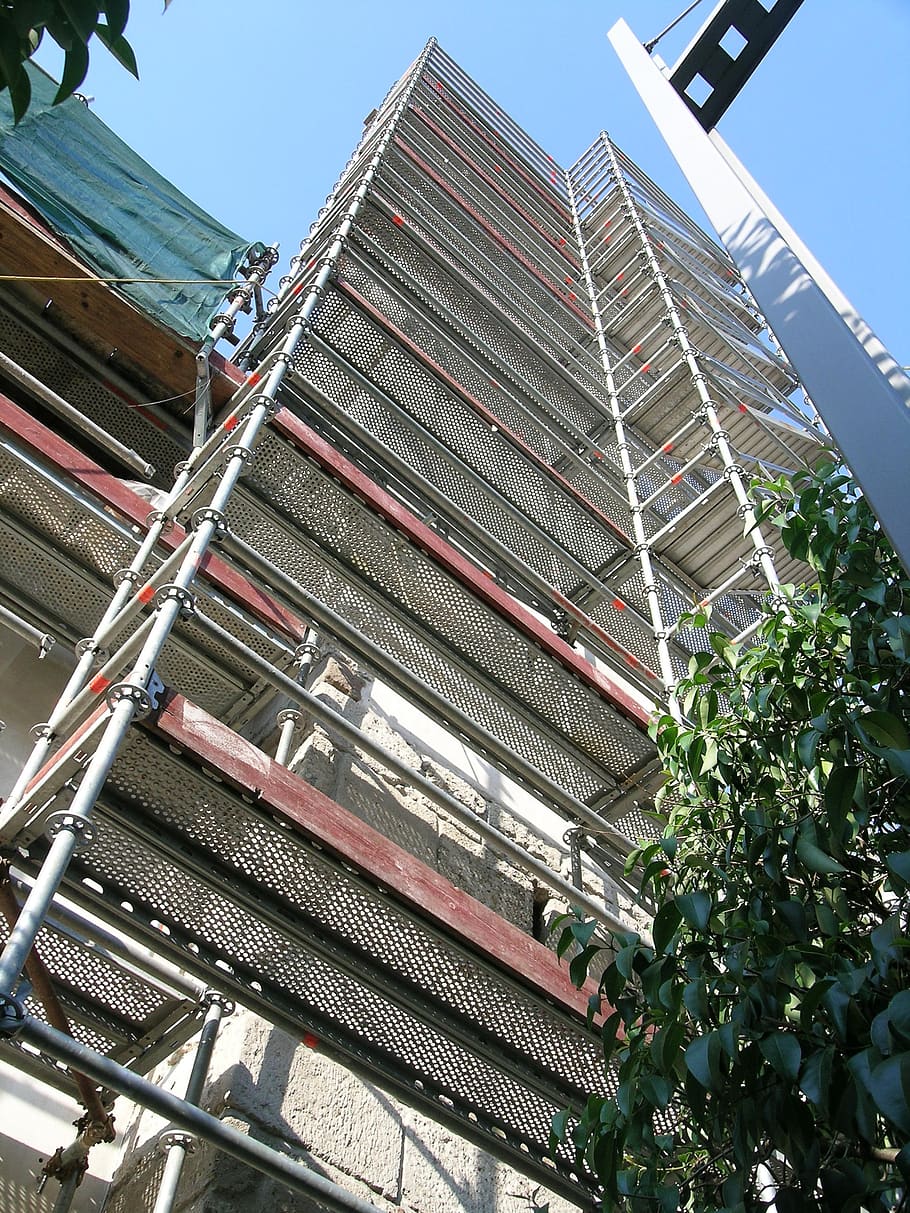 scaffolding, building, restructuring, built structure, architecture HD wallpaper
