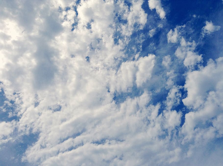 sky, clouds, blue, nature, weather, air, outdoors, day, backgrounds HD wallpaper