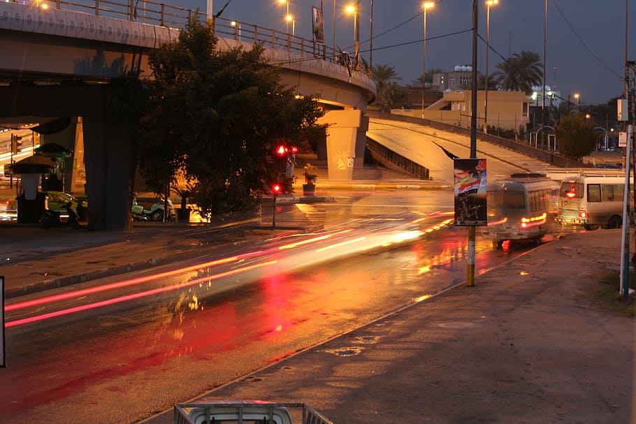 city, life, light, urban, night, street, baghdad, iraq, illuminated, HD wallpaper