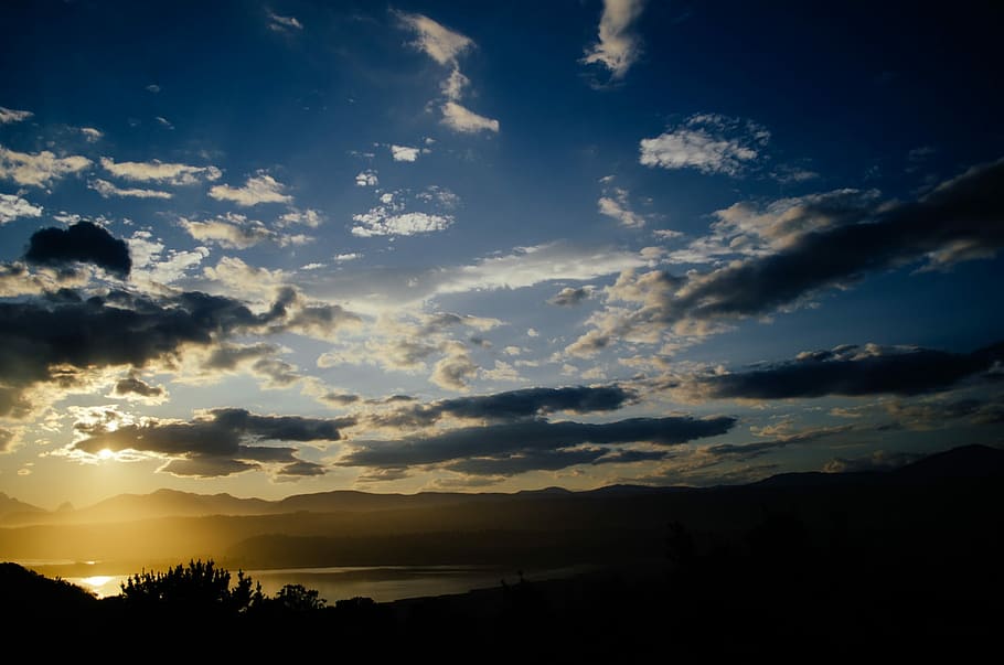 Sky, Landscapes, Clouds, Green, Blue, nature, spring, environment HD wallpaper