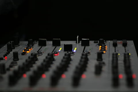 gray audio mixer, deejay, dj, night, record, turntable, vinyl HD wallpaper