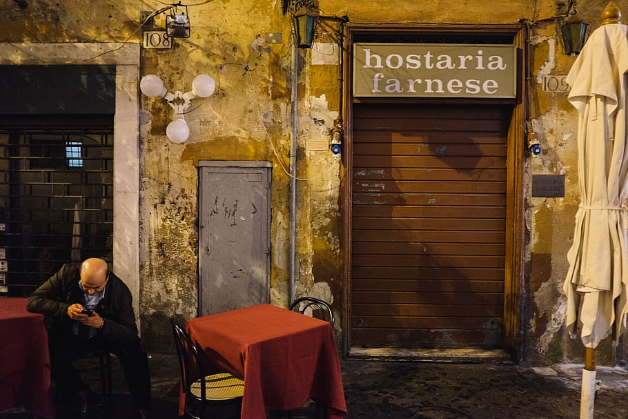 Closed cafe at night, other, restaurant, urban Scene, street HD wallpaper