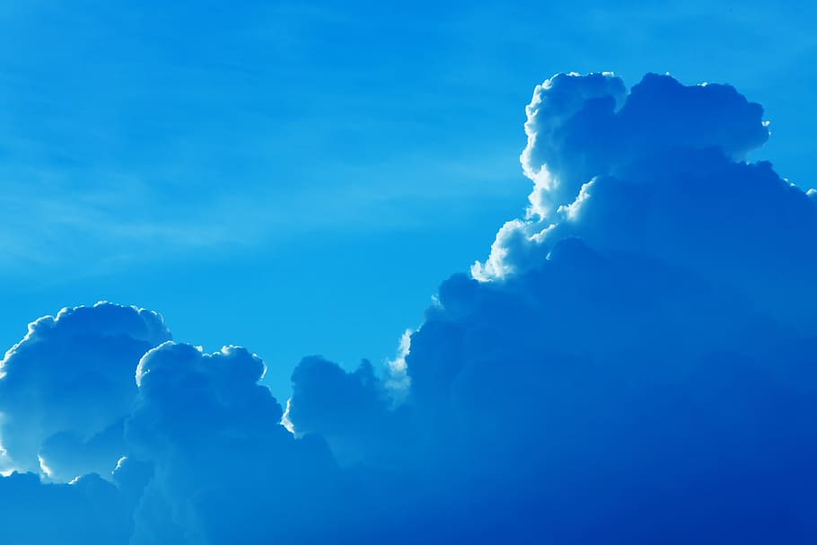 blue clouds, air, atmosphere, background, cloudscape, cloudy HD wallpaper