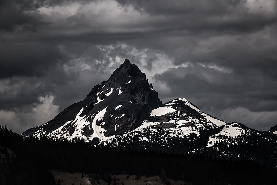 mountain, clouds, sky, aerial, travel, nature, adventure, trip HD wallpaper