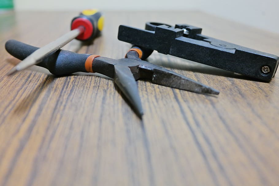 screwdriver, tweezers, network, metal, still life, no people HD wallpaper