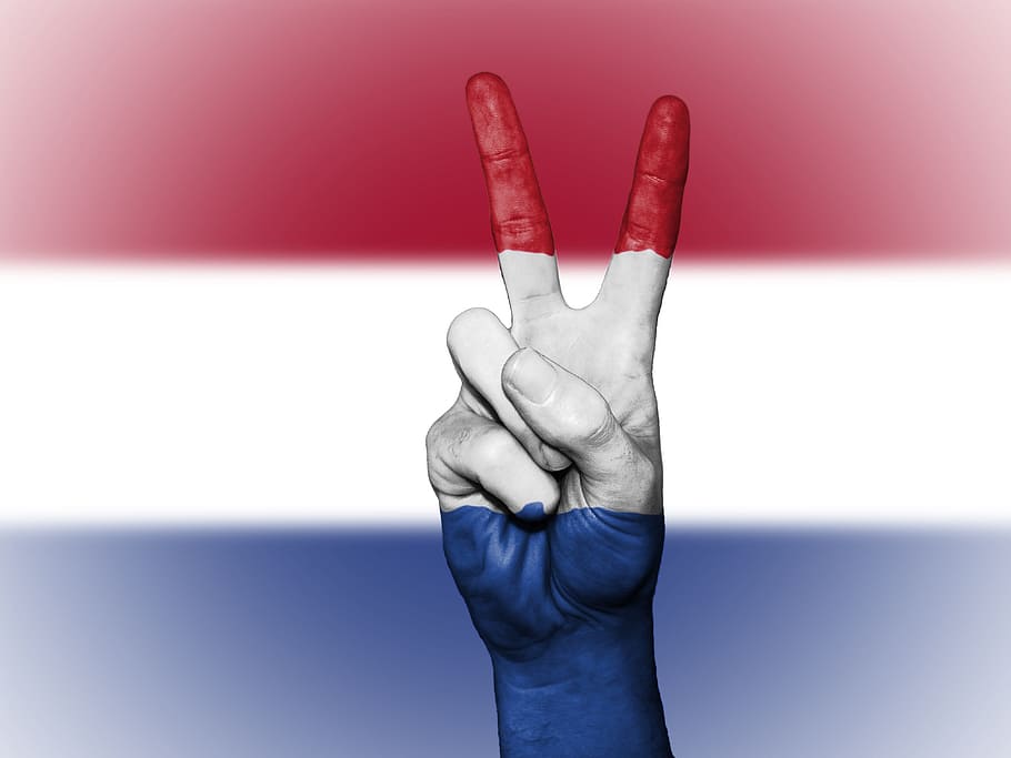 Netherlands, Peace, Hand, Nation, background, banner, colors, HD wallpaper