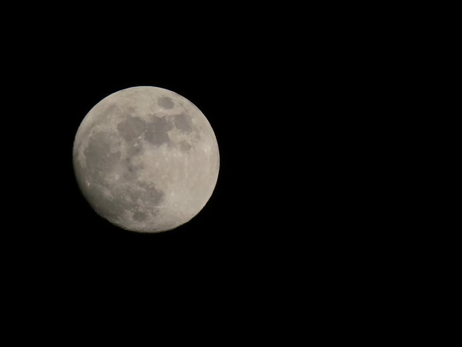 Moon, Moonlight, Night, Sky, Dark, Black, space, full, full moon HD wallpaper