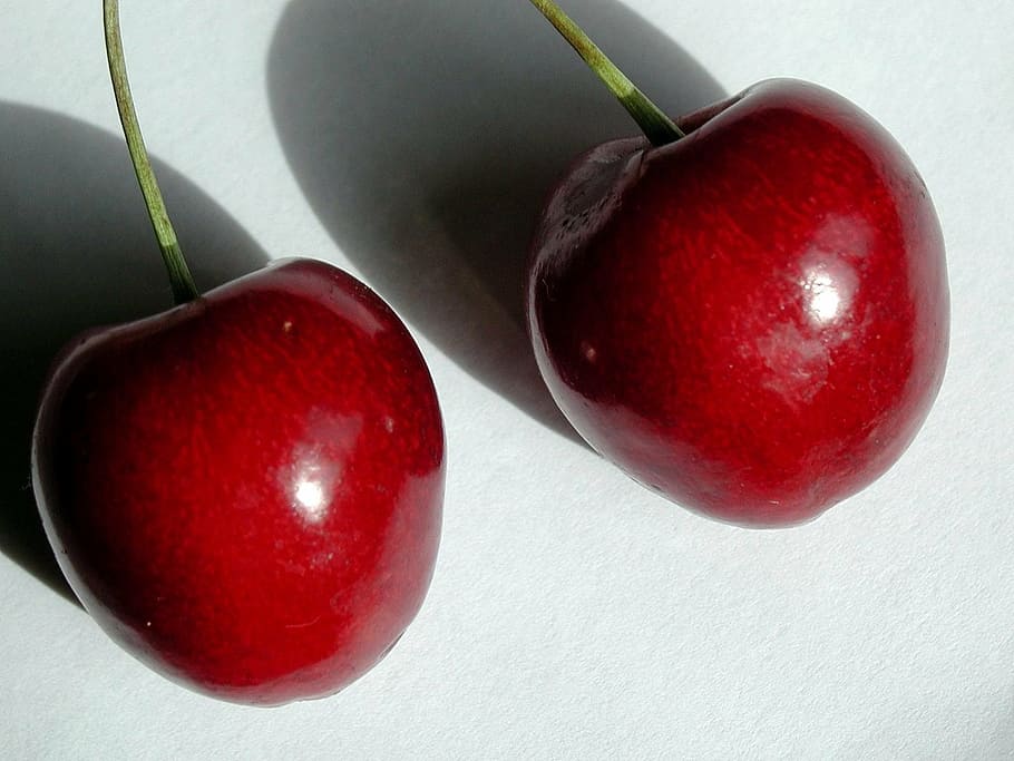 cherries, close up, macro, ripe, fruit, red, cherry, food, healthy eating HD wallpaper